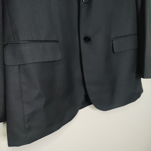 Demantie Mens Black Suit Coat Jacket 44R 100% Hand Tailored Super 150's - Picture 5 of 13